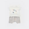 Bibaby 2li Takım Şortlu Stripe Sytle Bej - Mavi