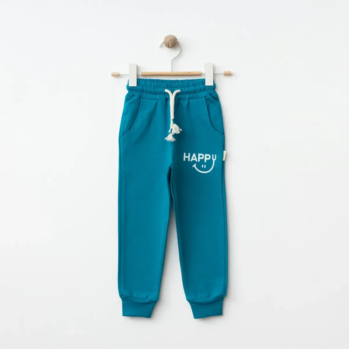 Bebolly Eşofman Altı Happy Baskılı Turkuaz Bebolly Eşofman Altı Happy Baskılı Turkuaz