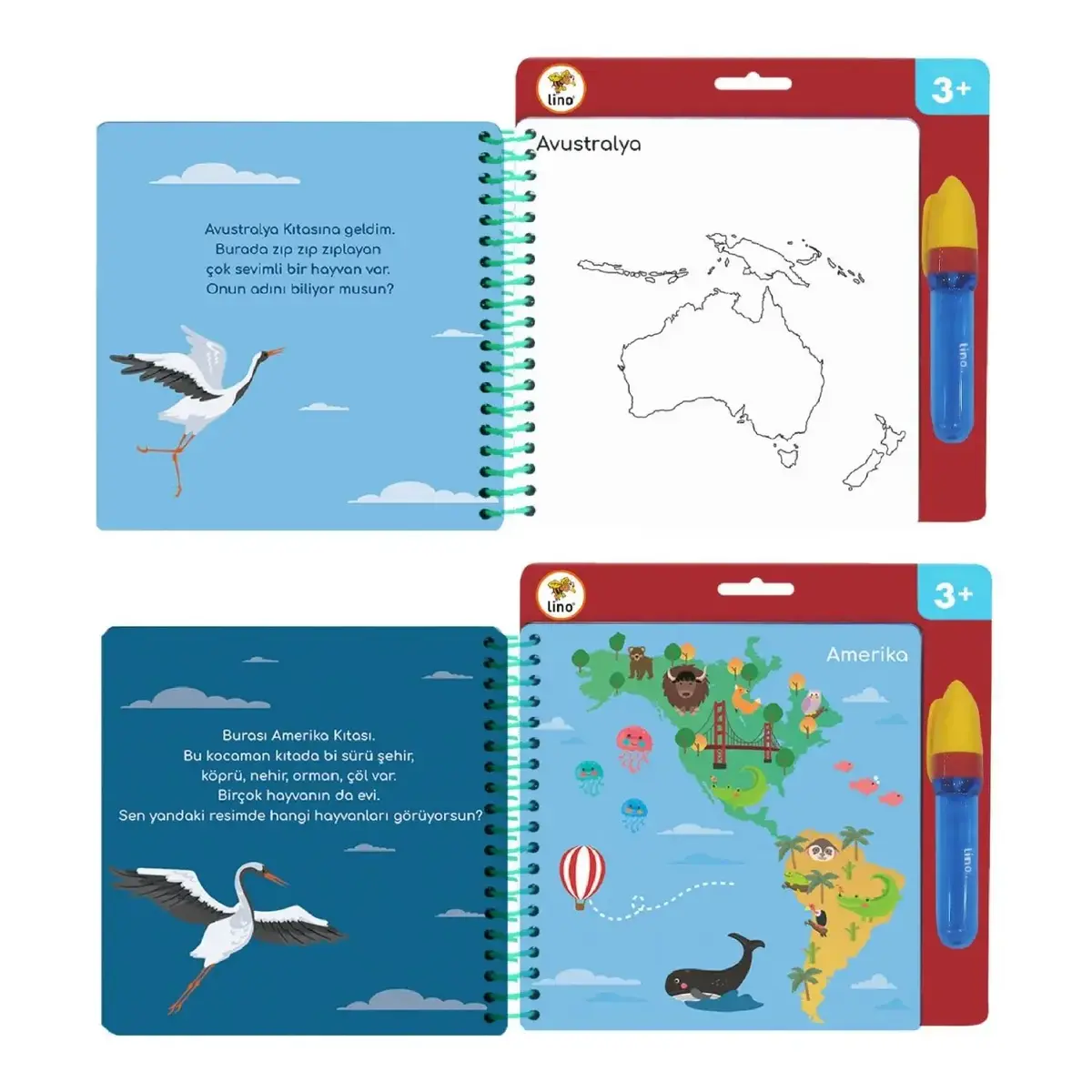 Lino Aqua Sihirli Boyama Kitabı Kıtalar