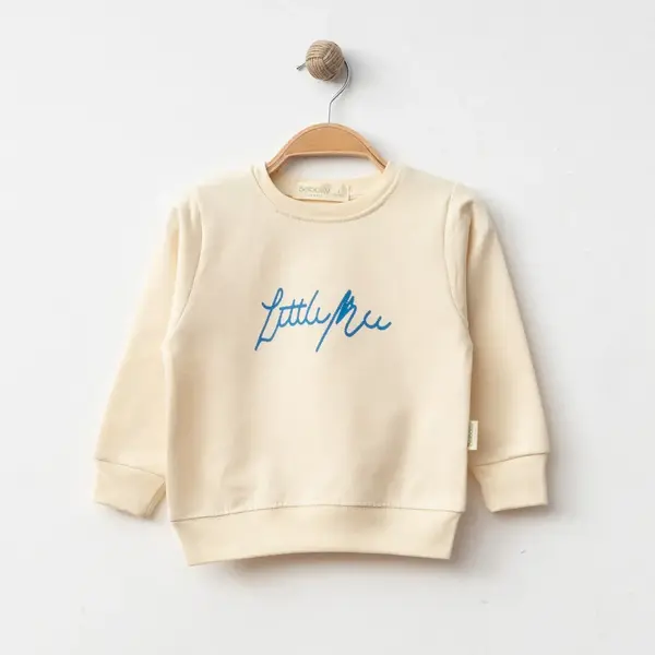 Bebolly Sweatshirt Littlimu Baskılı Bej