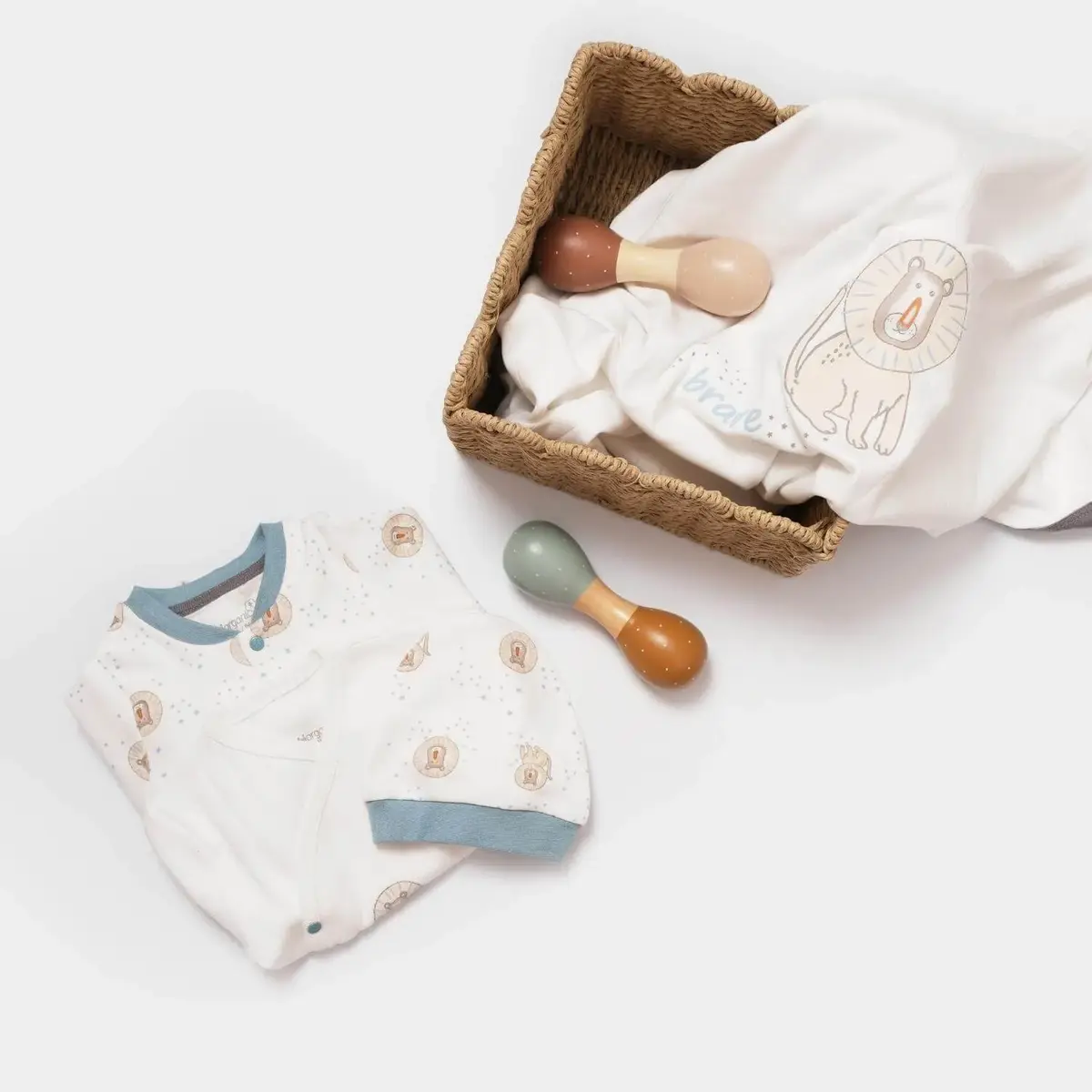 Bibaby Organik Hastane Çıkışı 10lu Brave Lion Ekru - Turkuaz