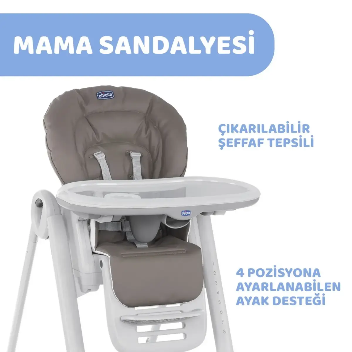 Chicco Polly Magic Fonksiyonel Mama Sandalyesi Light Brown