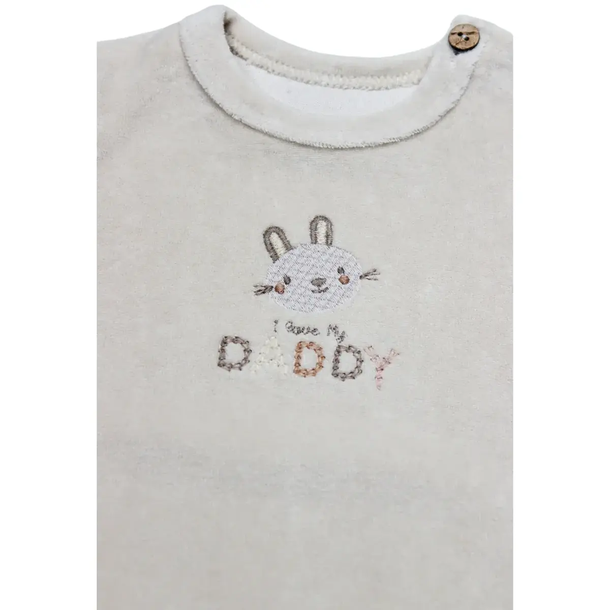 Bistyle 2li Takım Kadife I Love Daddy Bej - Turuncu