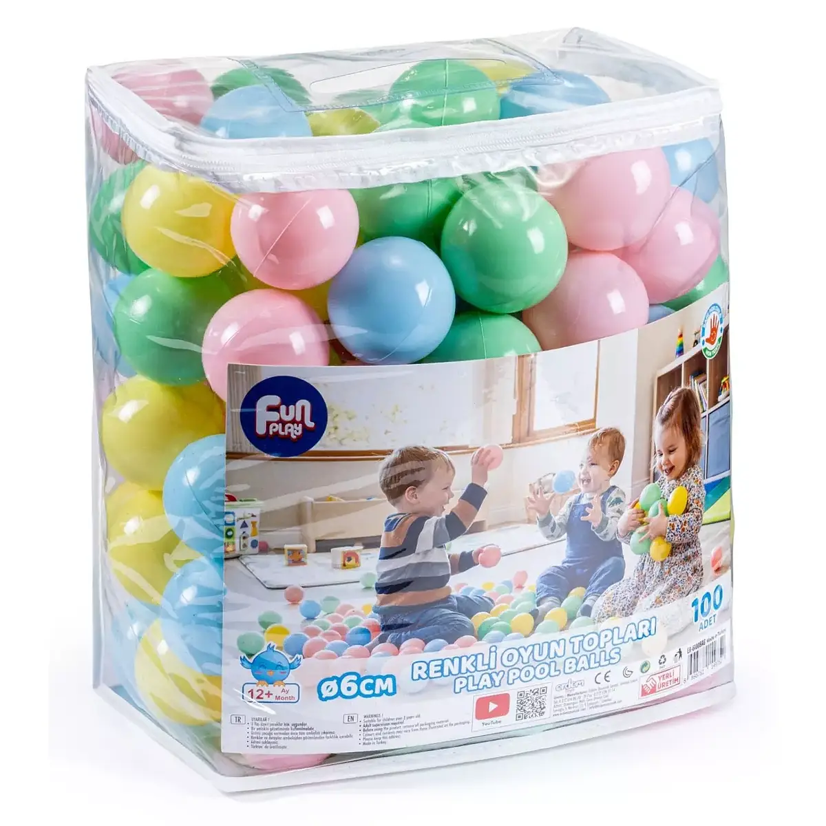 Renkli Havuz Topları 6cm 100lü