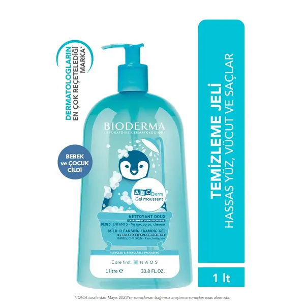 Bioderma Abcderm Saç Yüz ve Vücut Temizleme 1 Litre