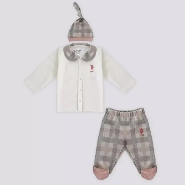 U.S. Polo 2li Takım Şapkalı Krem