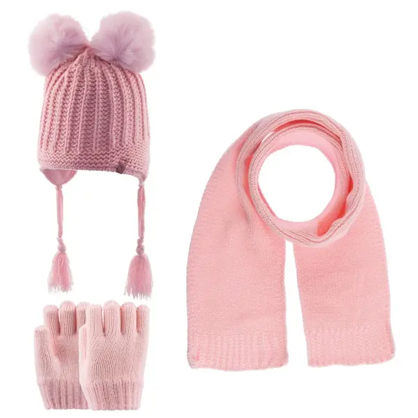 Kitti Eldiven Atkı Bere Takım Açık Pembe