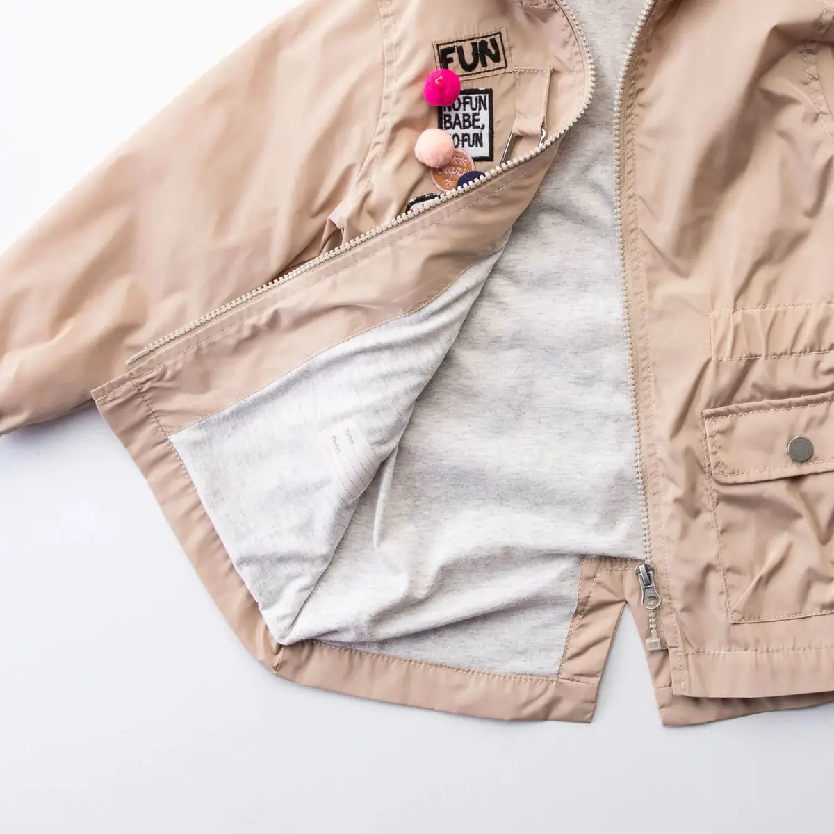 Midimod Yağmurluk Ponponlu Bej