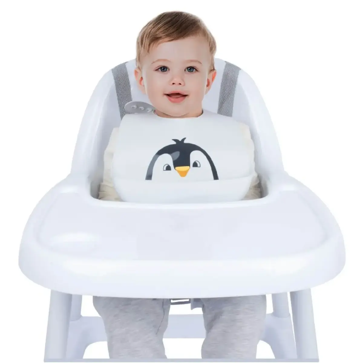 Sevi Bebe Ayarlanabilir Silikon Mama Önlüğü Gri