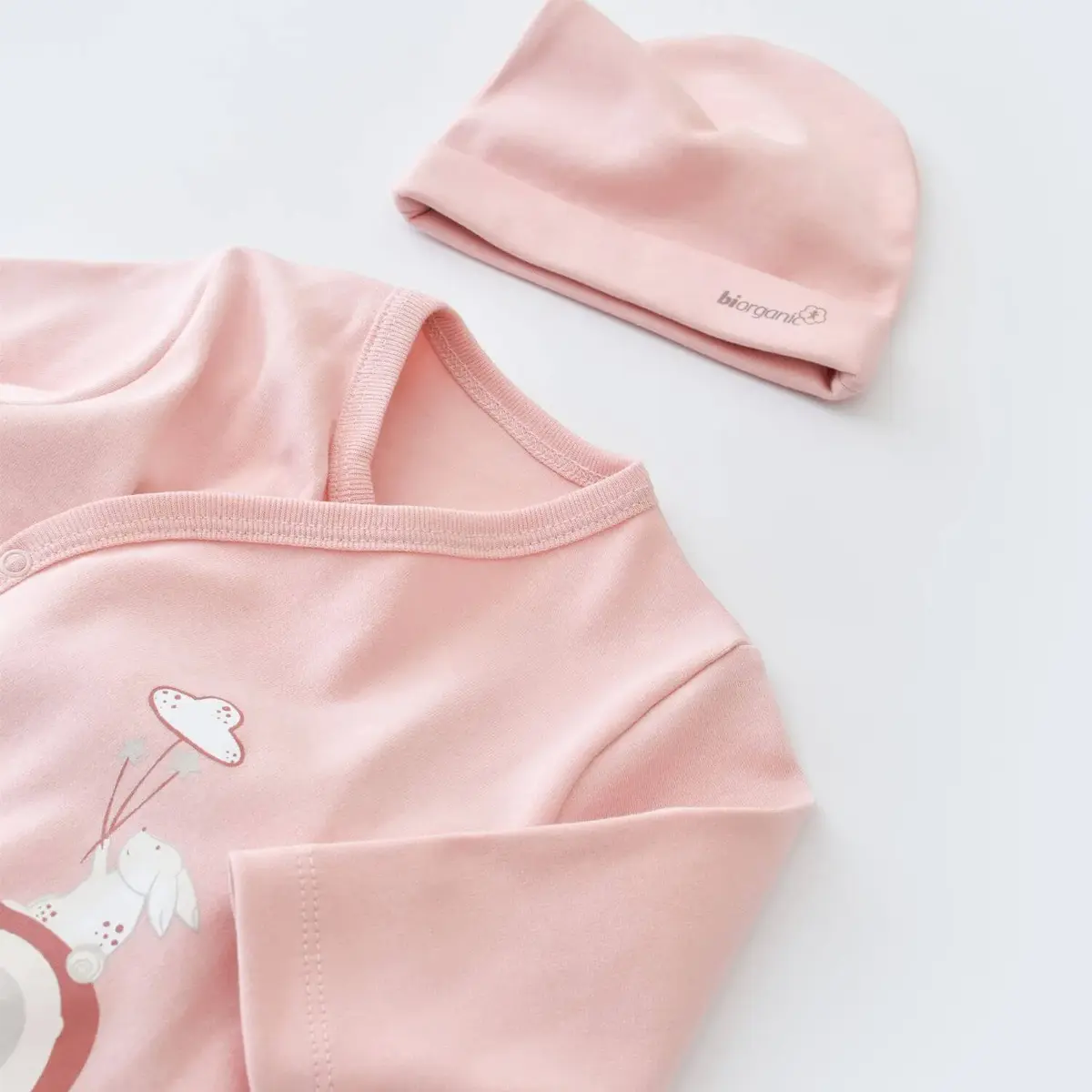 Bibaby Organik Zıbın Takımı 3lü Live Color Rabbit Somon