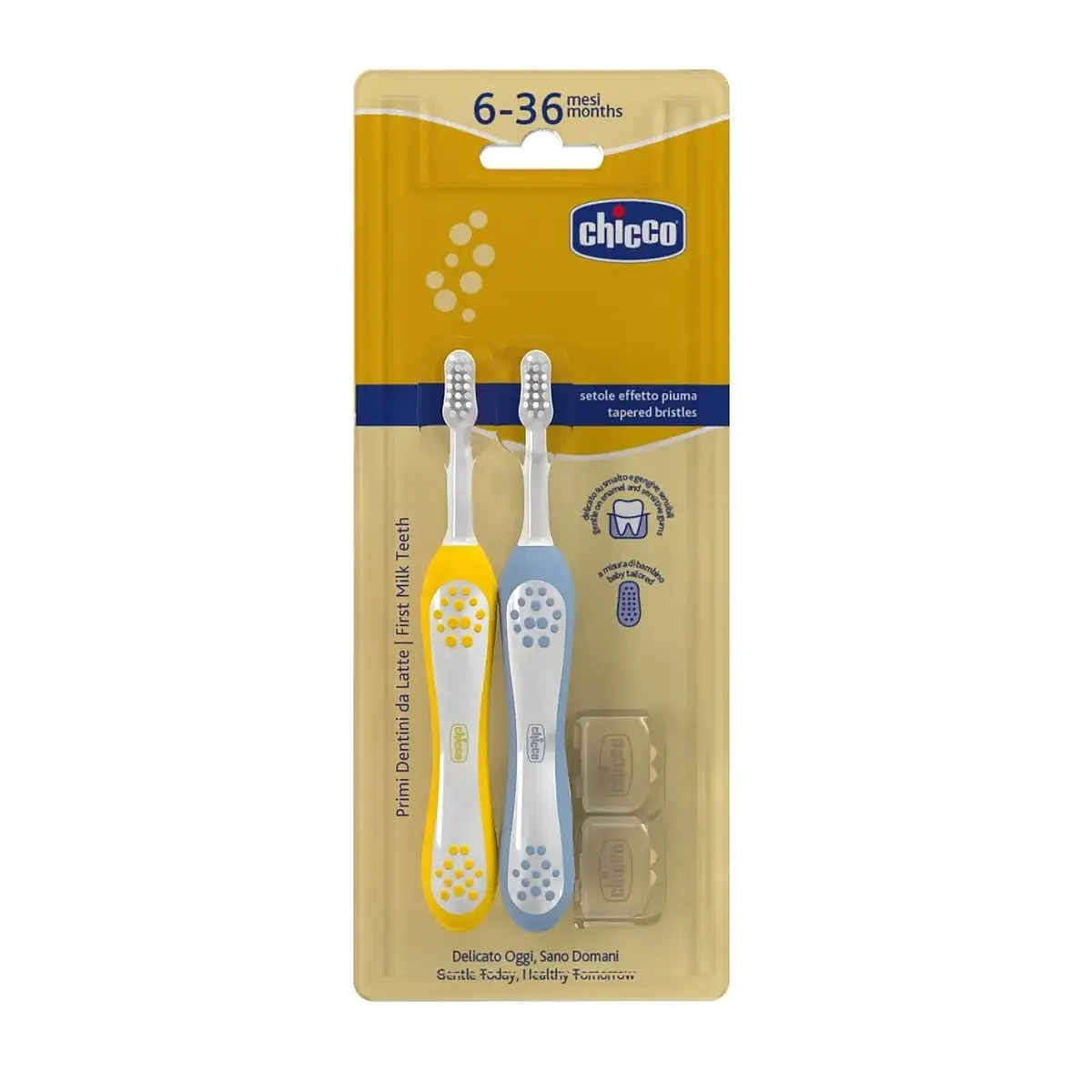 Chicco Diş Fırçası 6-36 Ay Yaş Indigo-Mustard 2'li