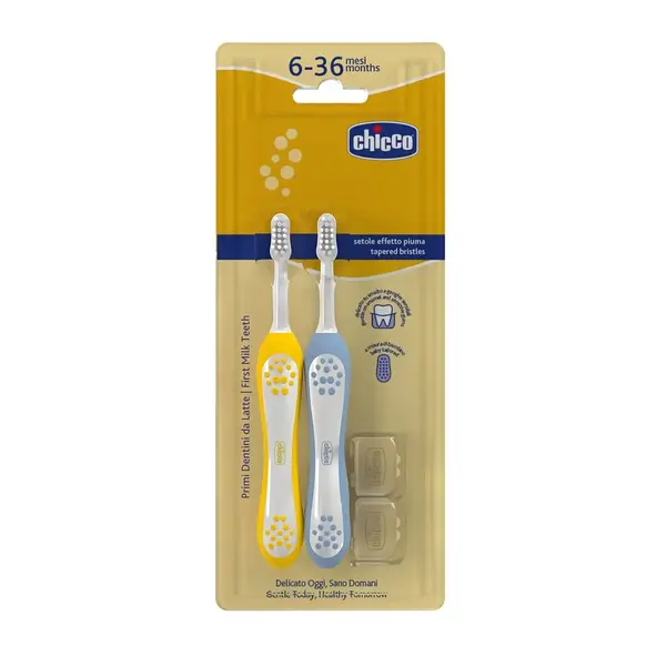 Chicco Diş Fırçası 6-36 Ay Yaş Indigo-Mustard 2'li