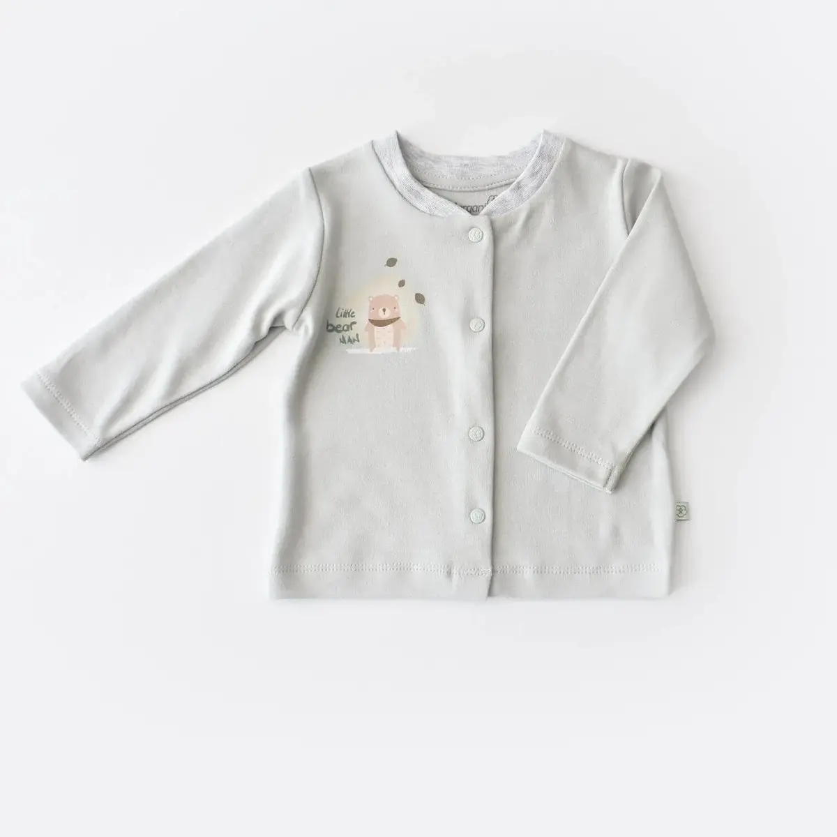 Bibaby Organik Zıbın Takımı Battaniyeli Tüllü Hug Me Bear Yeşil