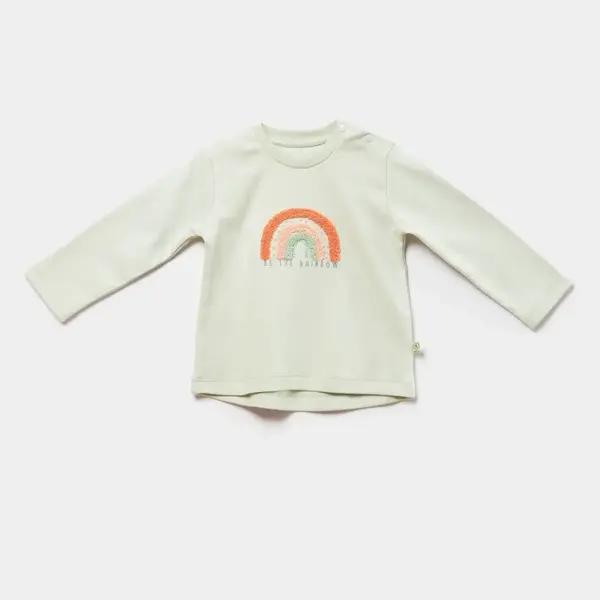 Bibaby Sweatshirt Biorganik Tiny Birds Ekru Yeşil