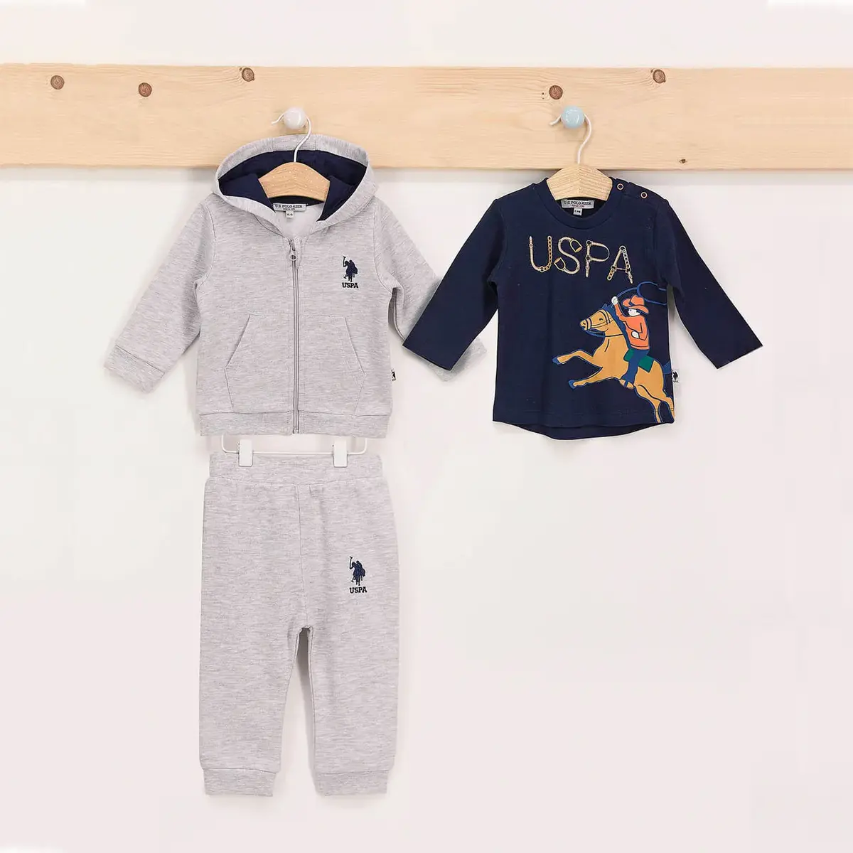 U.S. Polo 3lü Takım Uzun Kol Kar Melanj