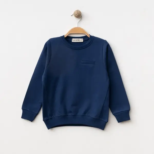 Winimo Sweatshirt Parçalı Basic Lacivert