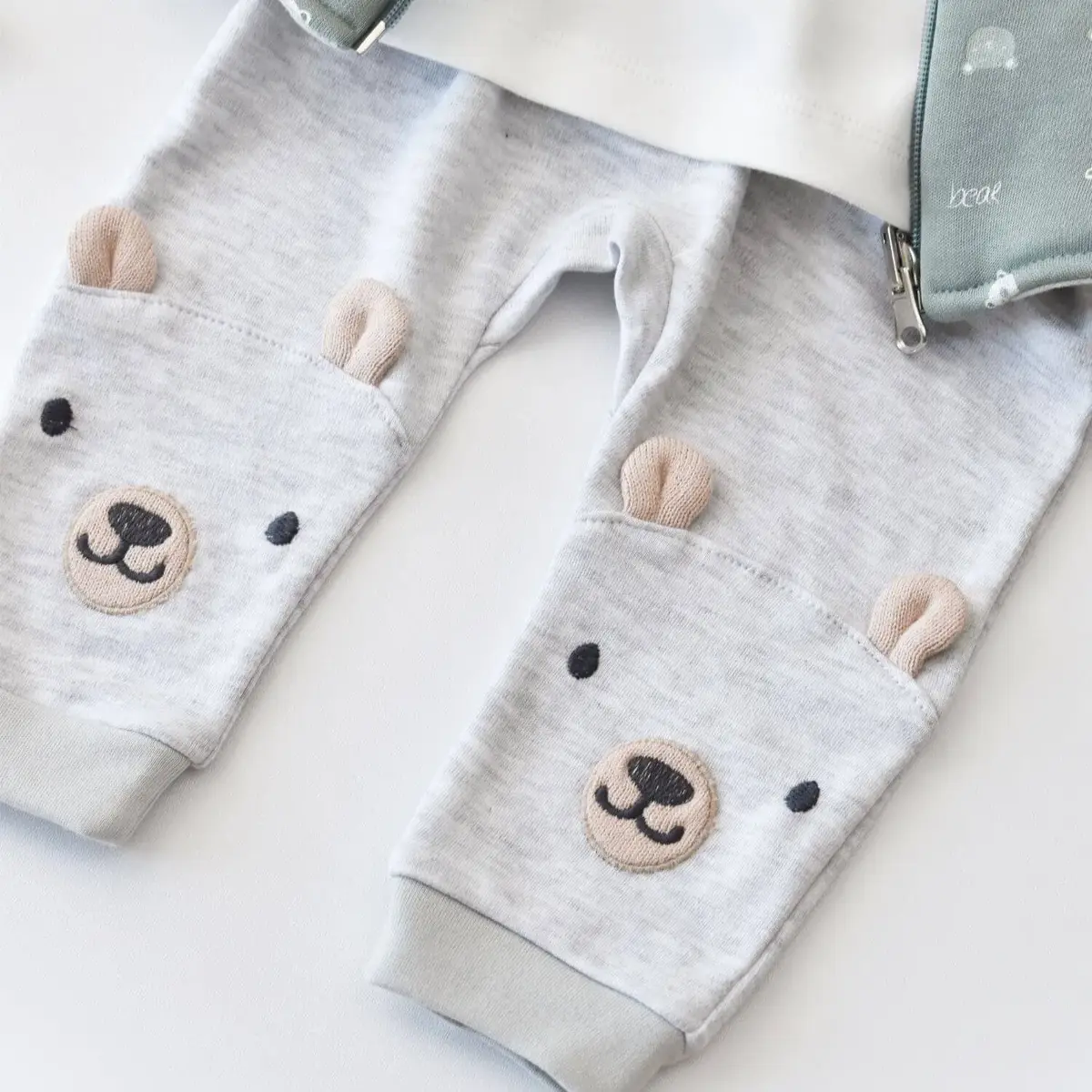 Bibaby Organik 3lü Takım Hug Me Bear Kar Melanj