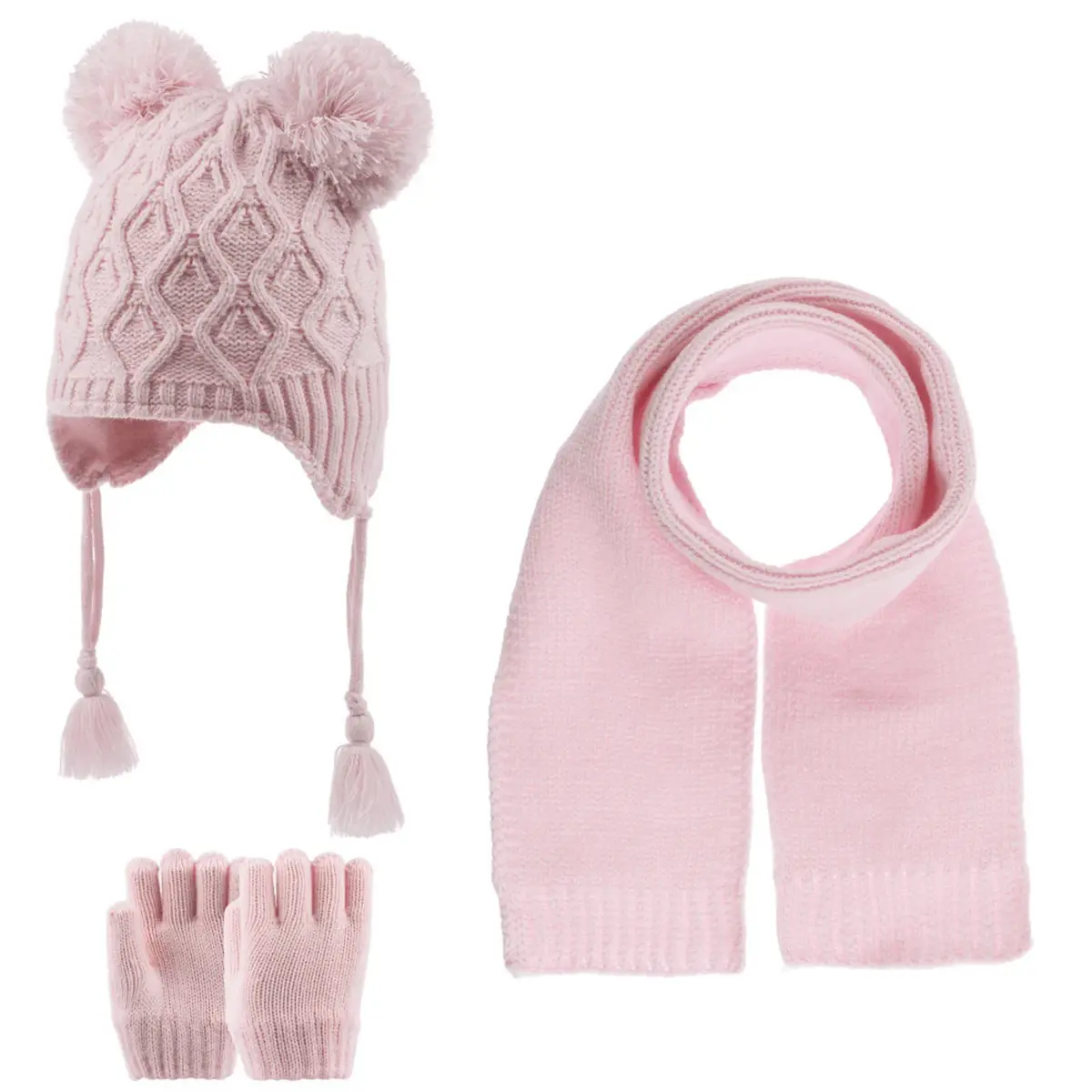 Kitti Atkı Bere Eldiven Takım Açık Pembe