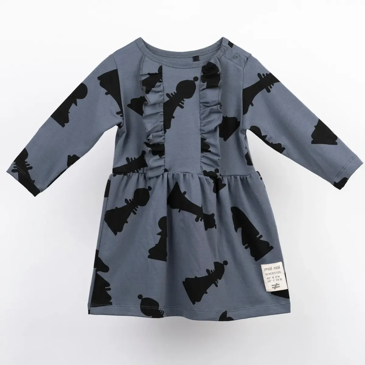 Moi Noi Elbise Fırfırlı Antrasit Moi Noi Elbise Fırfırlı Antrasit