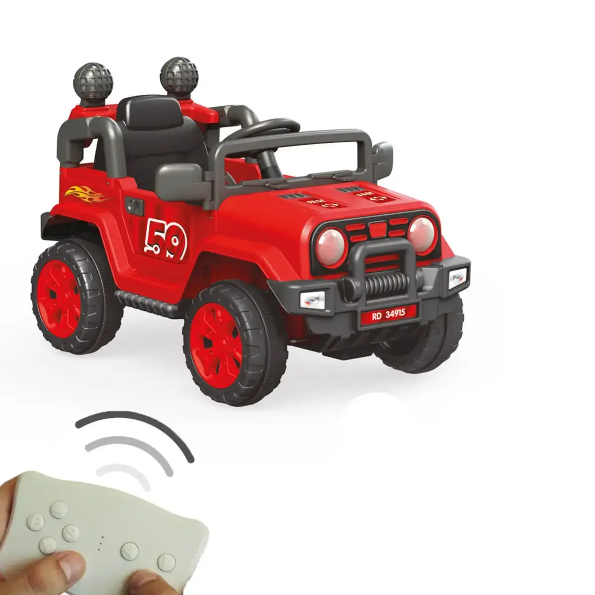 Dolu Neon Akülü Araba 12V Kırmızı