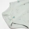 Bibaby Organik Body Kısa Kol Modal Happy Forest Bej - Mint
