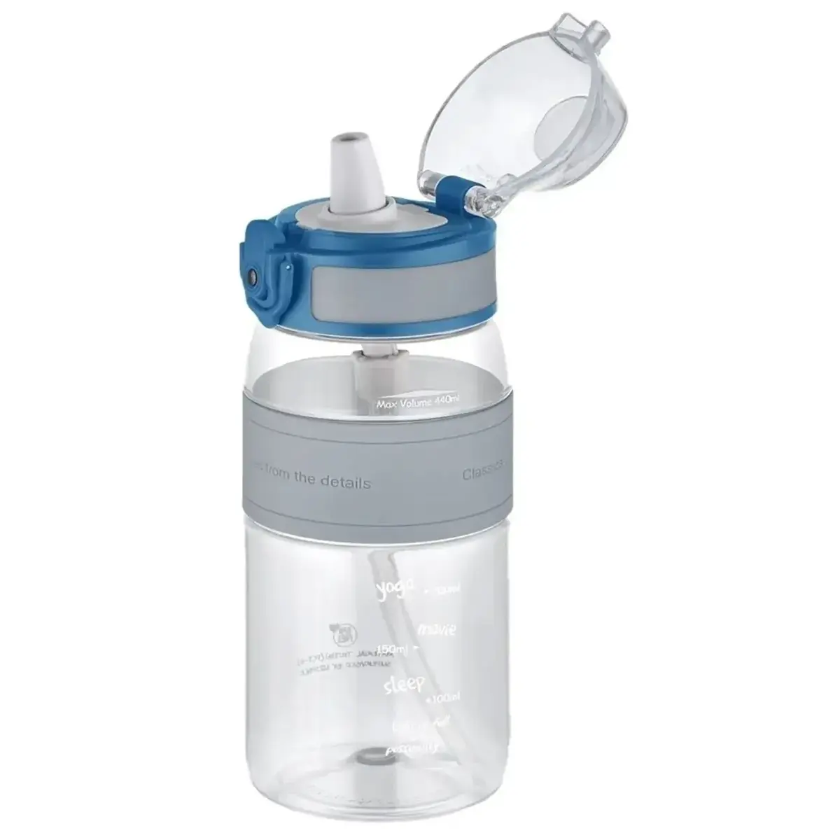 Uzspace Tritan Pipetli Suluk 440 ml Gri