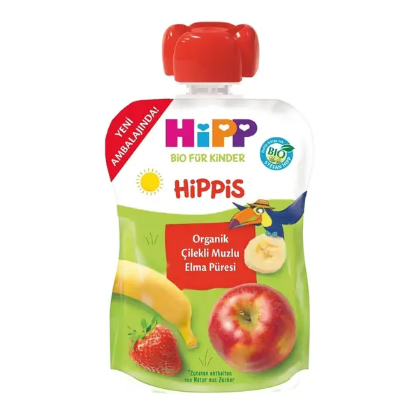 Hipp Organik Çilekli Muzlu Elma Püresi 100 gr