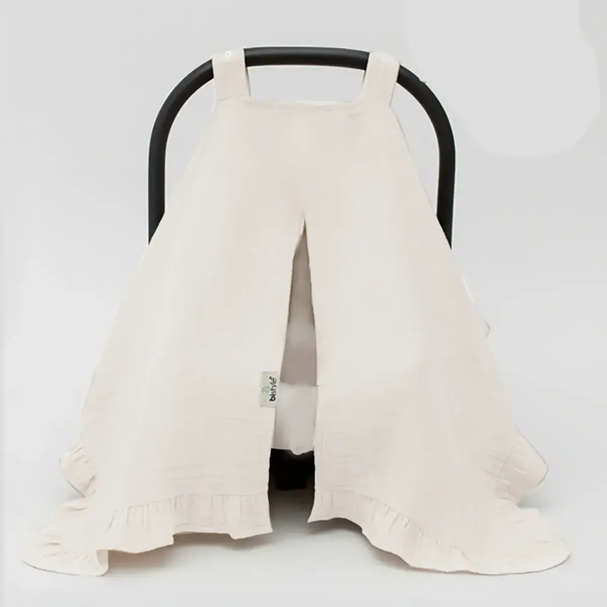 Bistyle Müslin Puset Yüz Örtüsü Fırfırlı Ekru