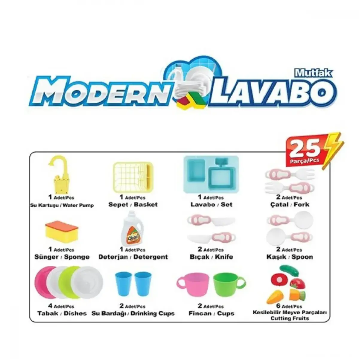 Modern Pilli Lavabo Mavi