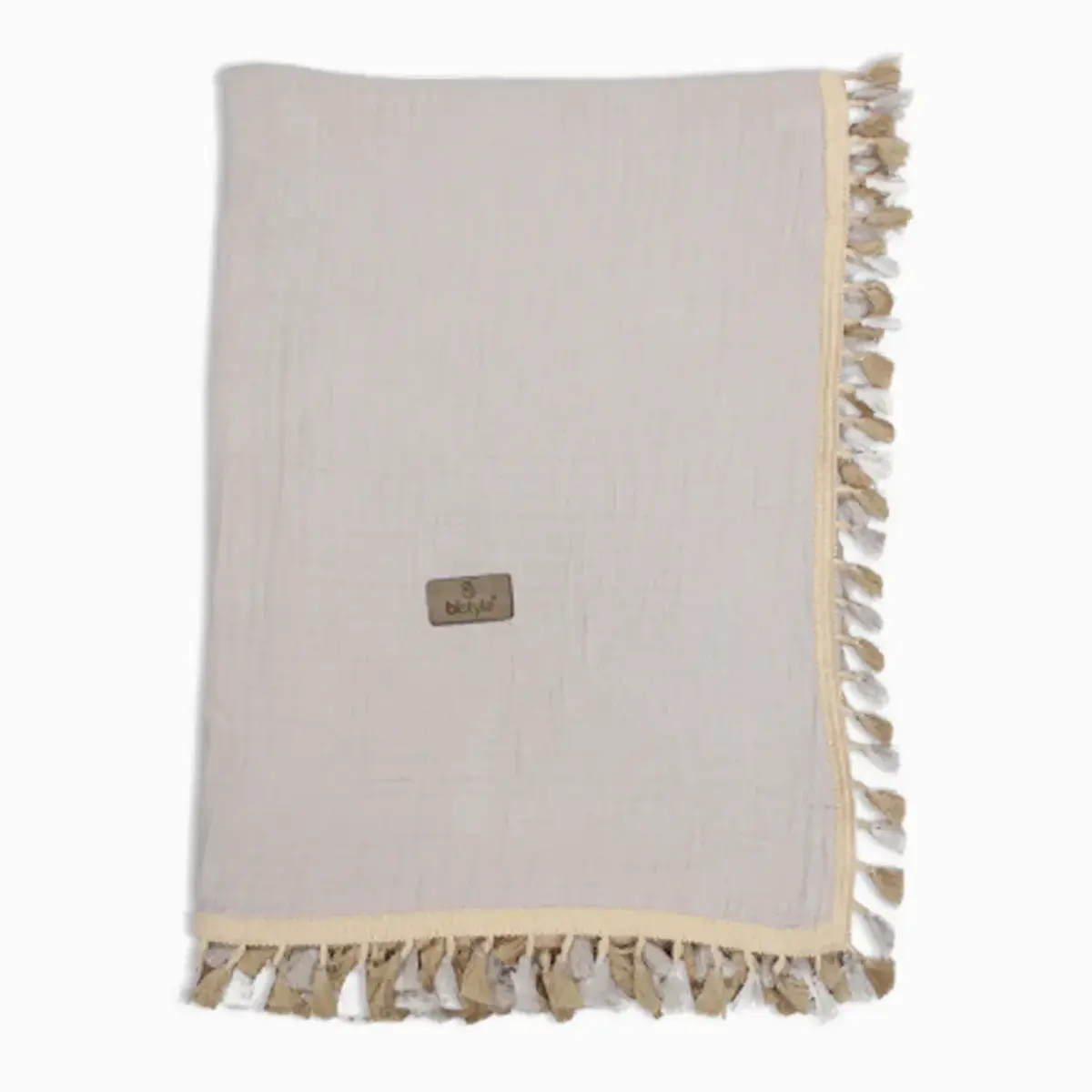 Bistyle Organik Müslin Battaniye Fistolu 80x90cm Taş