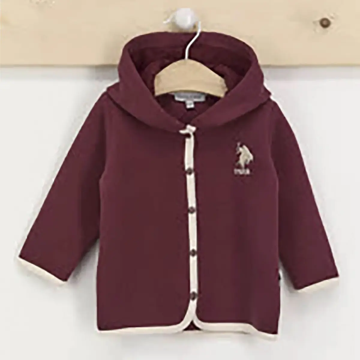 U.S. Polo Hırka Kapüşonlu Bordo