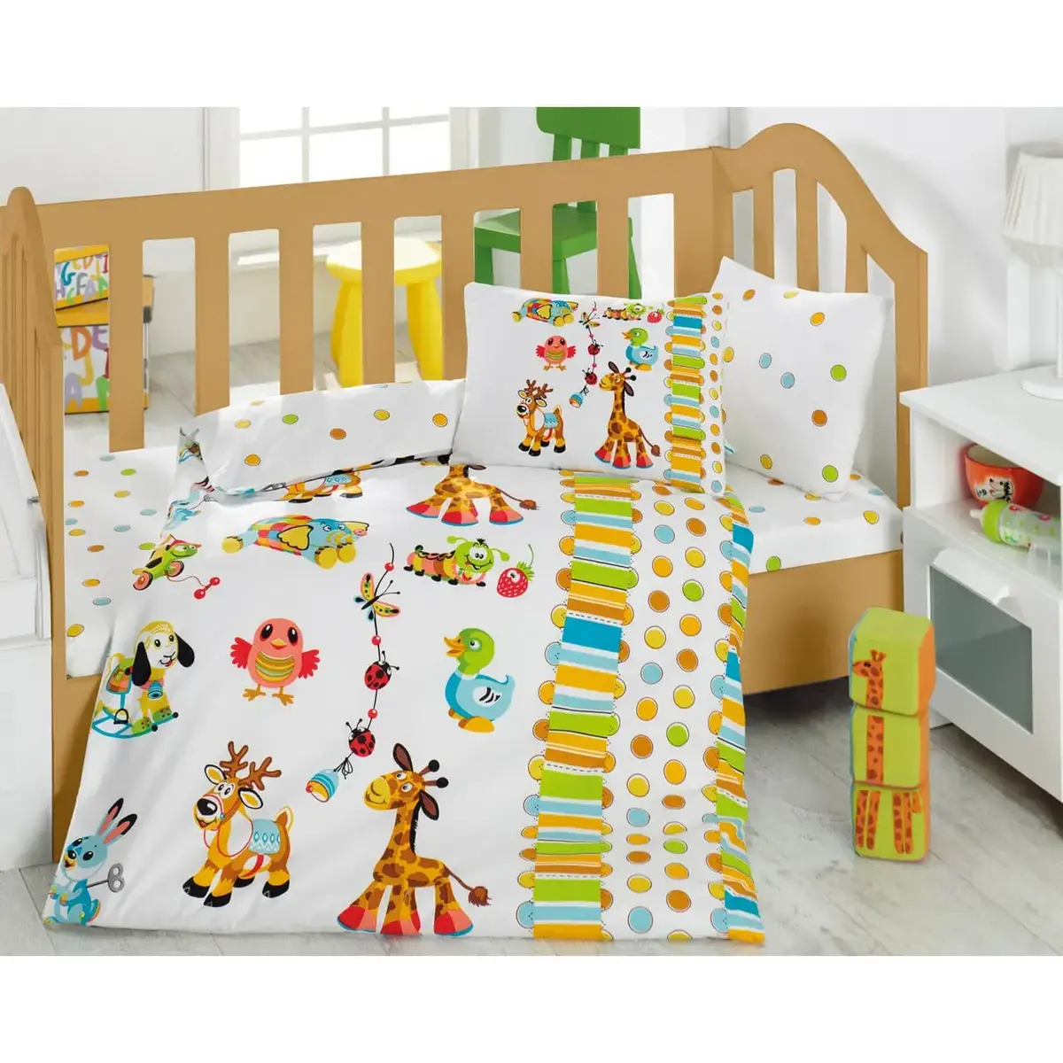 Cottonbox Bebek Nevresim Takımı Oyun Bahcesi Turkuaz