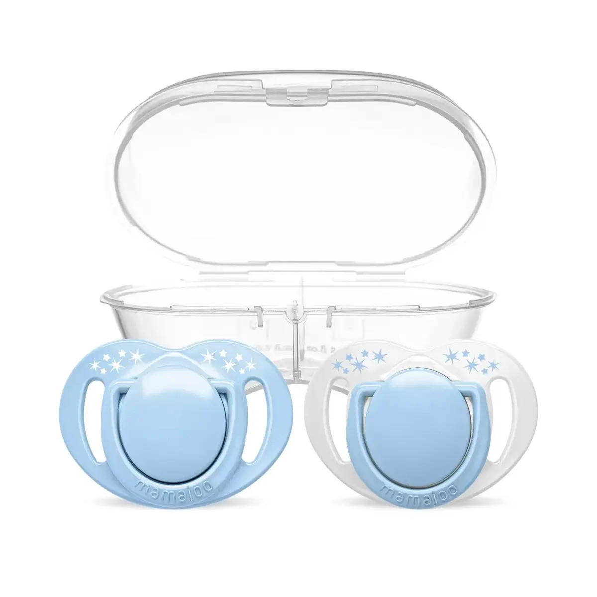 Mamajoo Ortodontik Silikon Emzik Sterilizasyon & Saklama Kutusu 12 Ay+ Powder Blue 2li