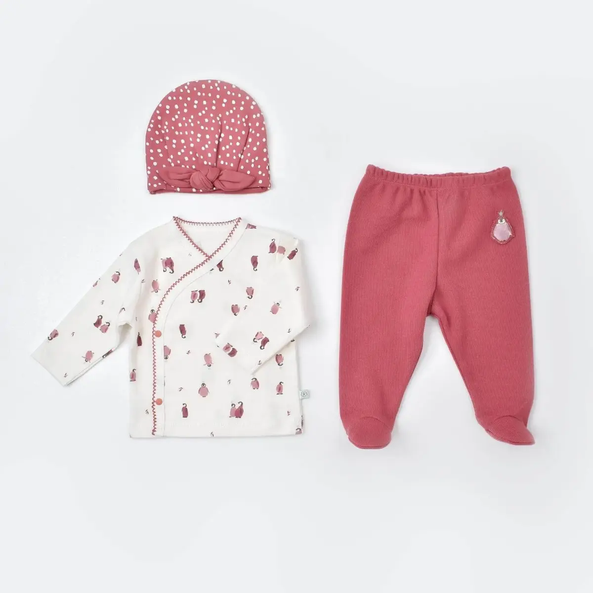 Bibaby Organik Zıbın Takımı Battaniyeli Tüllü Little Love Rose Dry