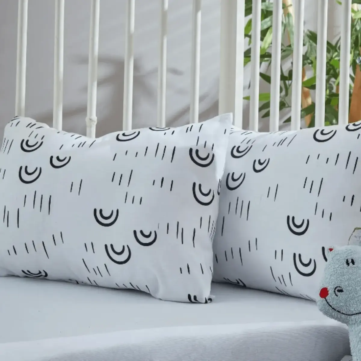 Penye Bebek Çarşaf Ve Yastık Kılıfı Rainy 60*120