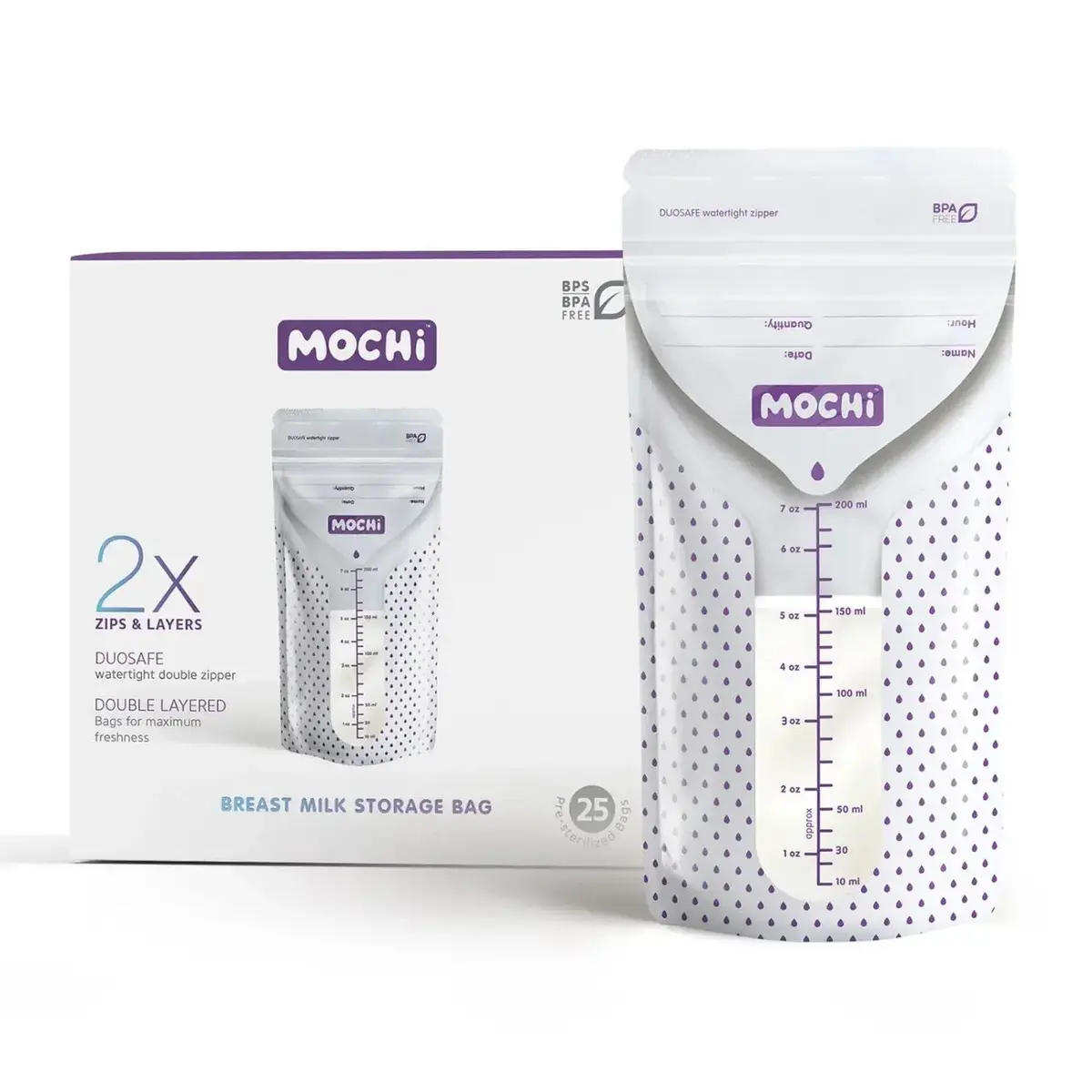 Mochi Anne Sütü Saklama Poşeti 200 ml 120li