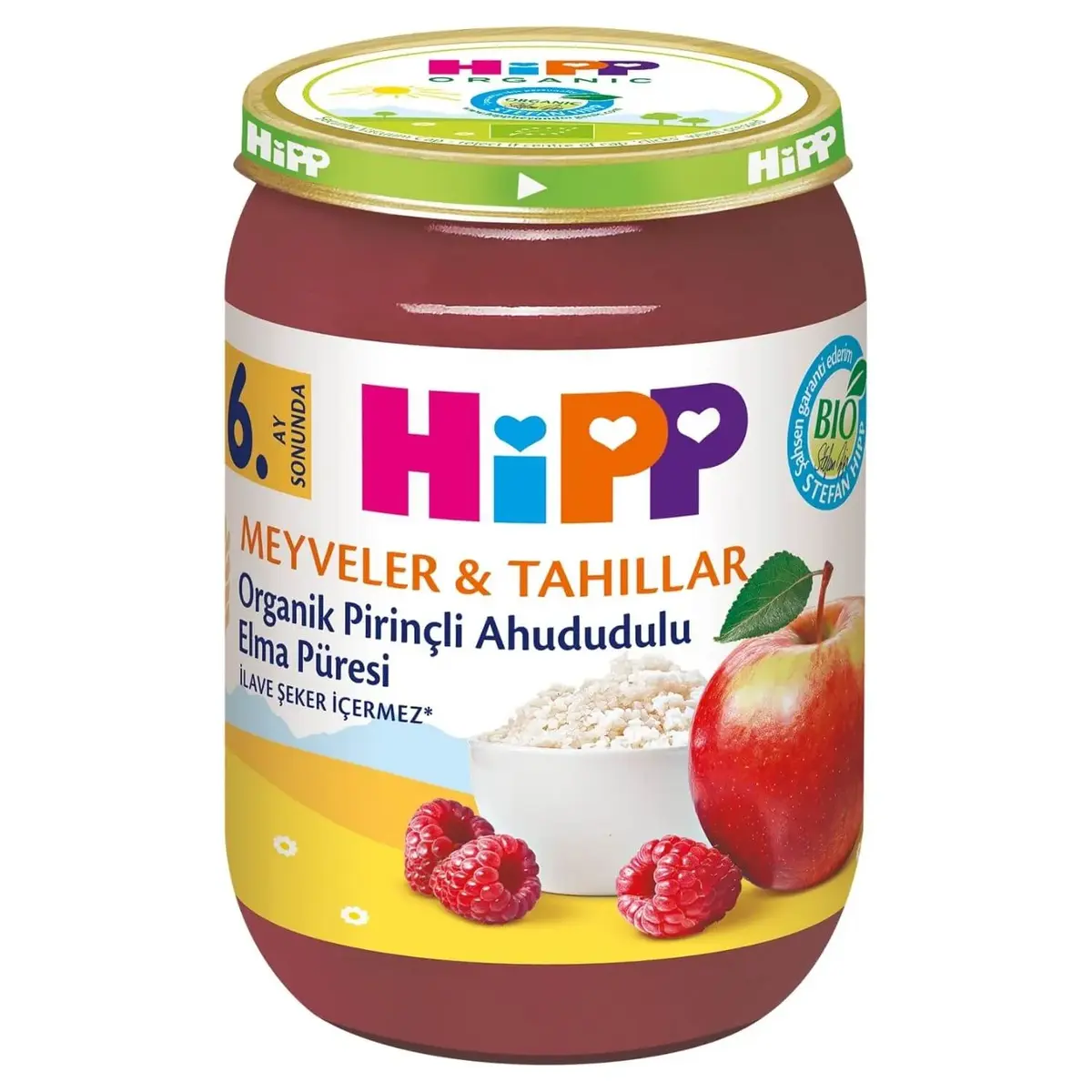 HiPP Organik  Pirinçli Ahududulu Elma Püresi 190 gr