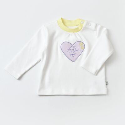 Bibaby Organik Sweatshirt Love You Baby Yellow Lavander