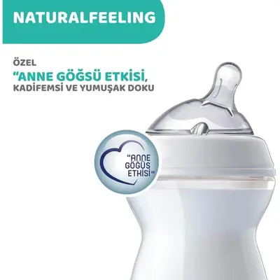 Chicco Natural Feeling Silikon Emzikli PP Biberon 330 ml 6+ Ay