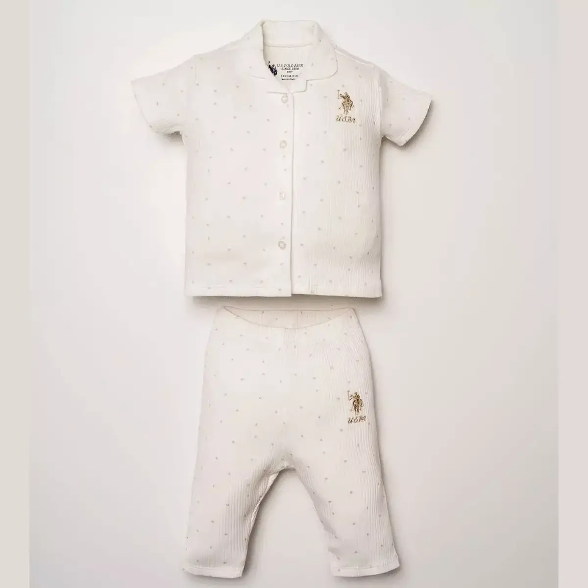 U.S. Polo Pijama Takımı Gömlek Beyaz