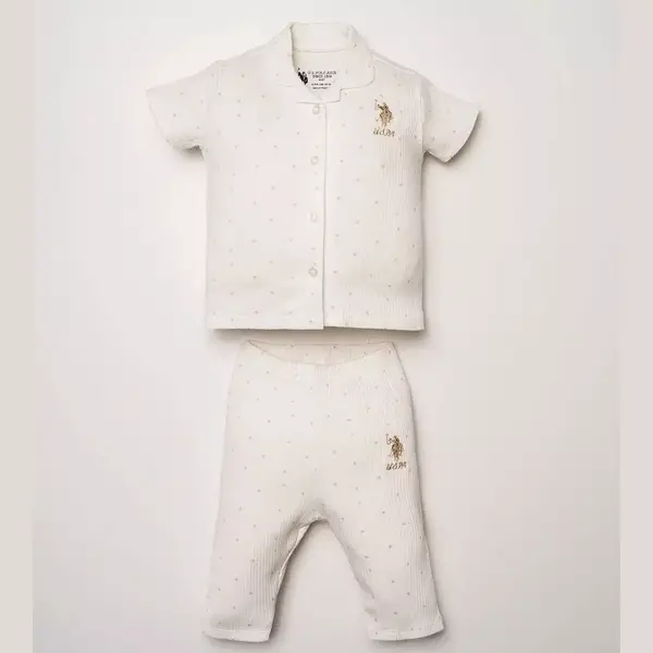 U.S. Polo Pijama Takımı Gömlek Beyaz