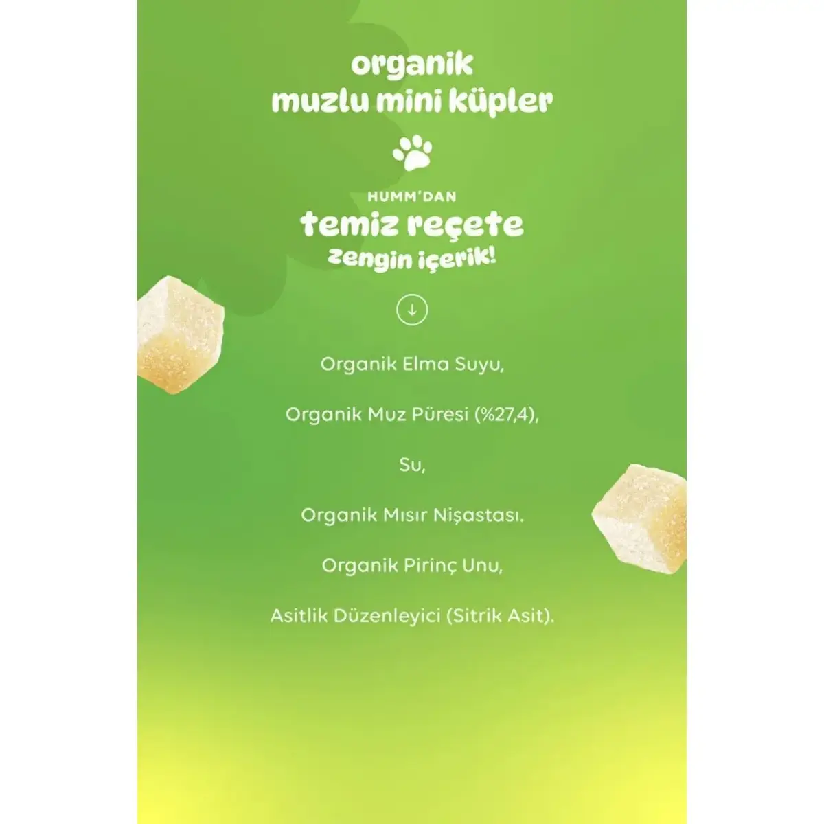 Humm Organik Glutensiz Vegan Muzlu Mini Küpler 30gr