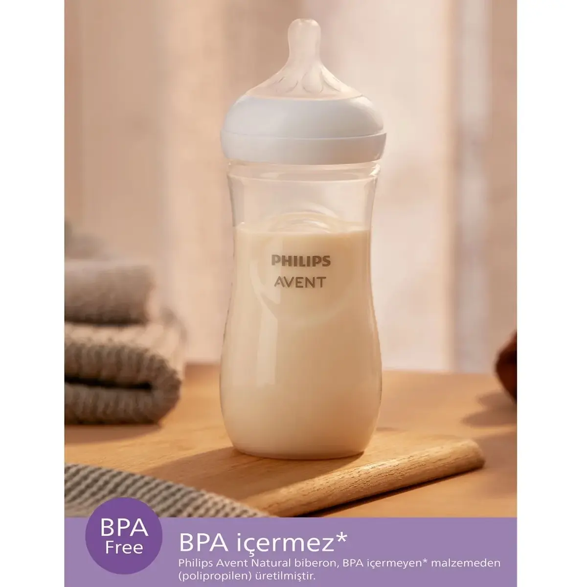 Philips Avent Doğal Tepkili PP Biberon 260ml 1+ Ay Pembe