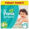Prima Bebek Bezi Aktif Bebek 4+ Beden Maxi 72li Fırsat Paketi 