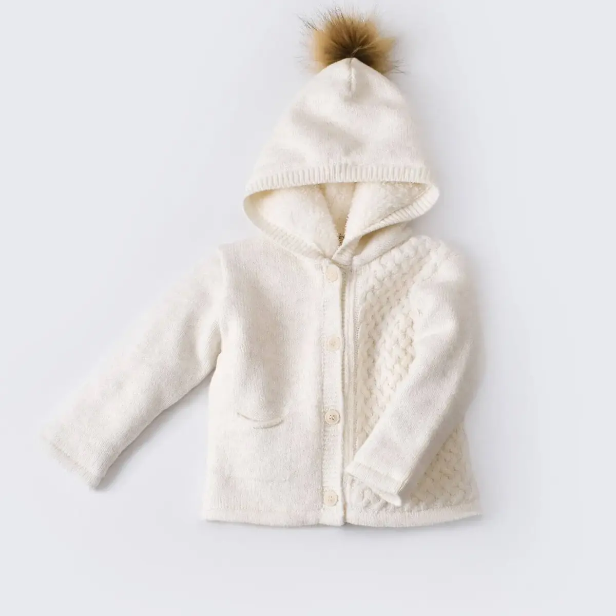 Bibaby Hırka Triko Cepli Welsoftlu Ekru Bibaby Hırka Triko Cepli Welsoftlu Ekru