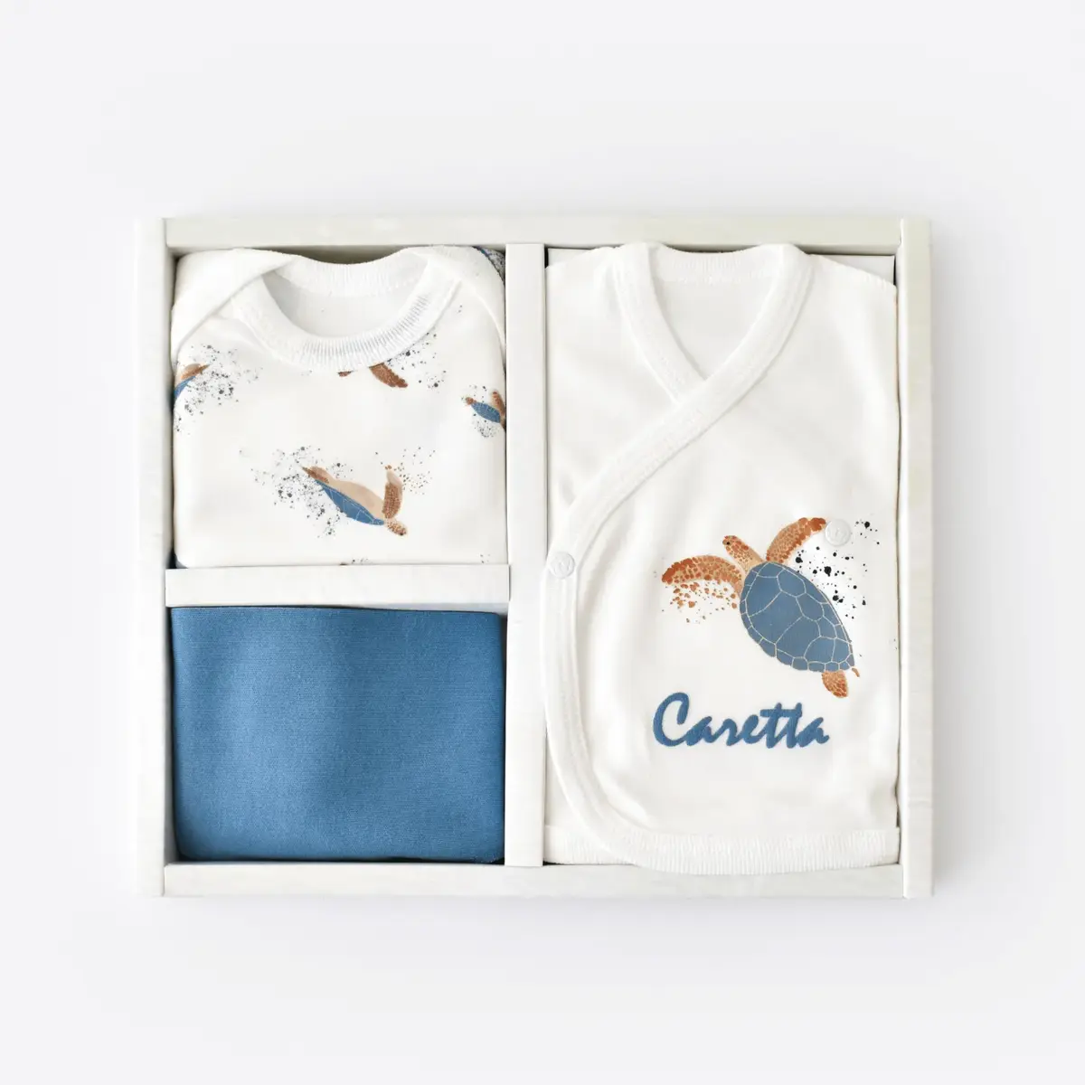 Bibaby Organik Zıbın Takımı Caretta In Live Prematüre Ekru - İndigo