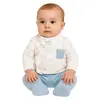 Bistyle Zıbın Takımı 3lü Curly Lamb Bej - Mavi - Ekru