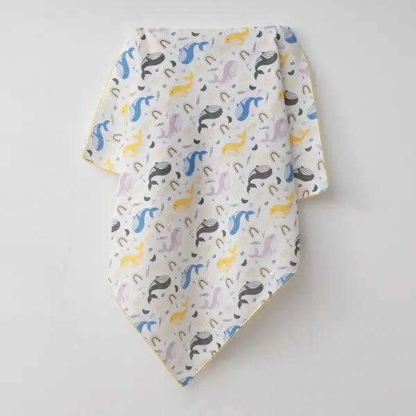 Baby Mammas Müslin Örtü Balıklı 80x90cm Sarı