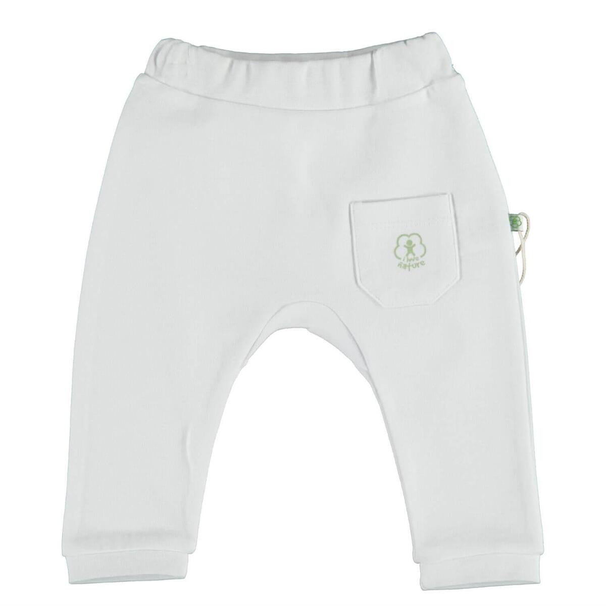 Bibaby Organik Pantolon Patiksiz Basic Nature Beyaz