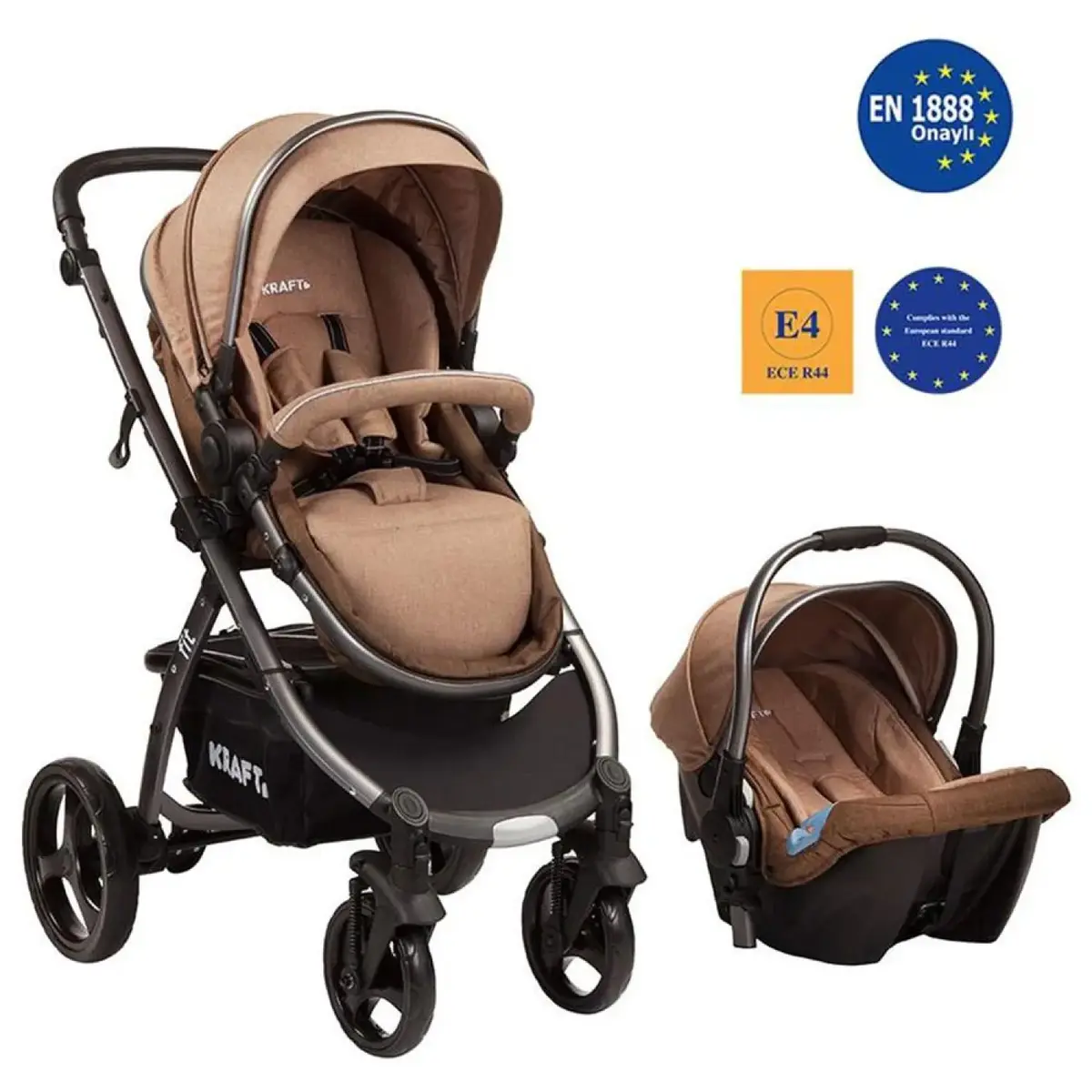 Kraft Fit Travel Sistem Bebek Arabası Kahverengi